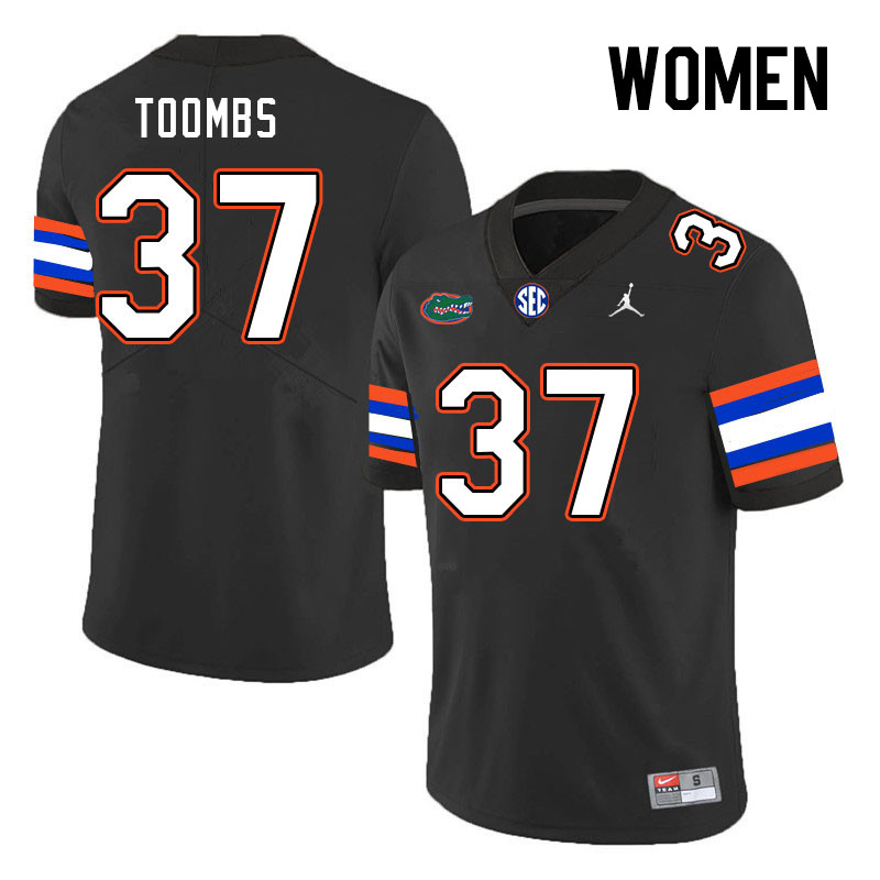 Women #37 Javion Toombs Florida Gators College Football Jerseys Stitched-Black